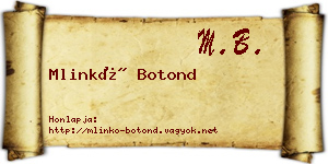 Mlinkó Botond névjegykártya